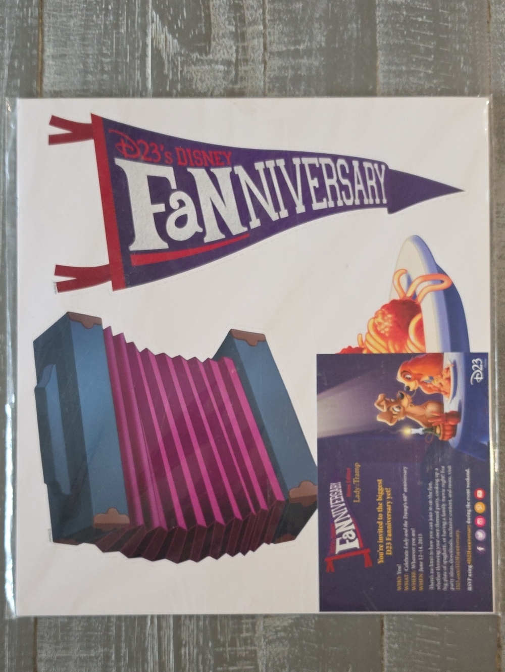 Lady And The Tramp Fanniversary Punch Out Set D23 Disney Fan Club 2015 Unpunched